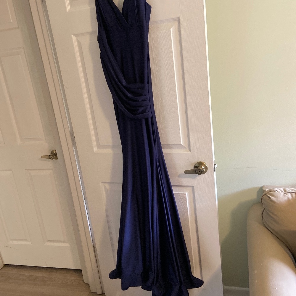 Navy Blue Gown with mermaid train